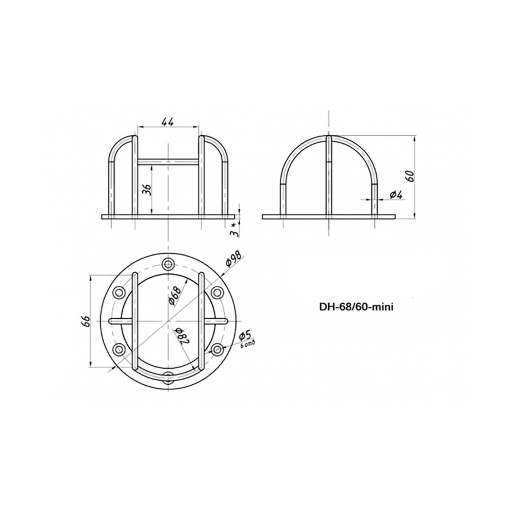 Захисний антивандальний кожух DH-68/60w-mini для купольних камер - Зображення 2