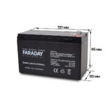 Акумулятор 12В 9 Аг для ДБЖ Faraday Electronics FAR9-12 - Зображення 2