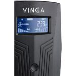 Джерело безперебійного живлення Vinga VPC-800P 800ВА / 480 Вт з LCD-дисплеєм у пластиковому корпусі - Зображення 2