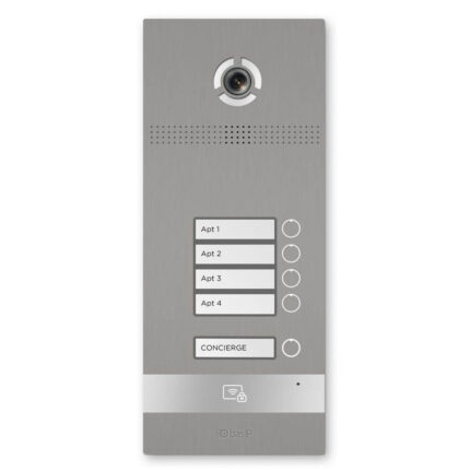 IP панель виклику на 4 абоненти Bas-IP BI-04 silver з розпізнаванням облич і зчитувачем UKEY для IP-домофонів