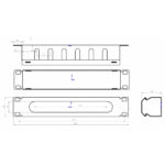 Кабельний організатор CMS 10", 1U перфорований, чорний - Зображення 4