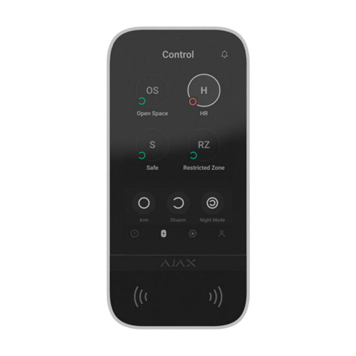 Клавіатура Ajax KeyPad TouchScreen white бездротова з сенсорним екраном