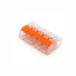 Клема швидкого монтажу 221-415 з важелями на 5 дротів прозора