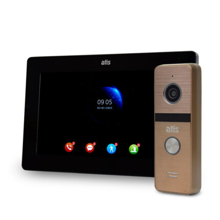 Комплект Wi-Fi відеодомофонa 7" ATIS AD-770FHD/T-Black з підтримкою Tuya Smart + AT-400HD Gold
