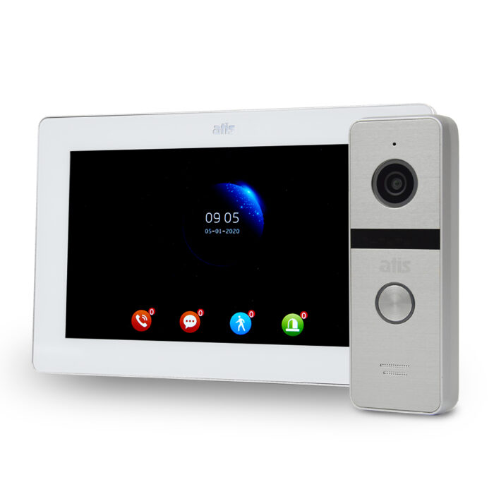 Комплект Wi-Fi відеодомофонa 7" ATIS AD-770FHD/T-White з підтримкою Tuya Smart + AT-400HD Silver