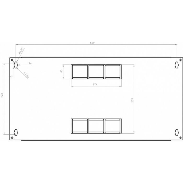 Шафа серверна CMS 6U 600 x 500 x 373 UA-MGSWL65B для мережевого обладнання - Зображення 8