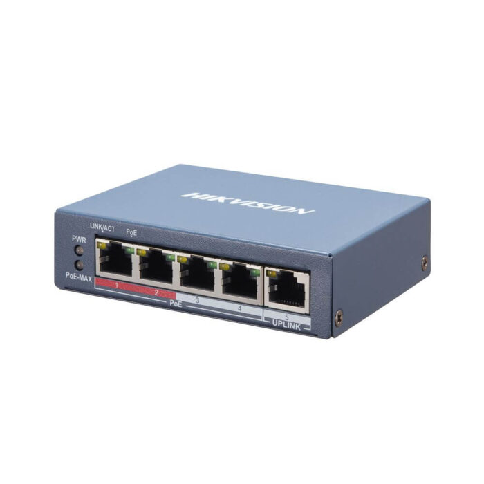 Керований 5-портовий PoE-комутатор Hikvision DS-3E1105P-EI з 4 портами PoE