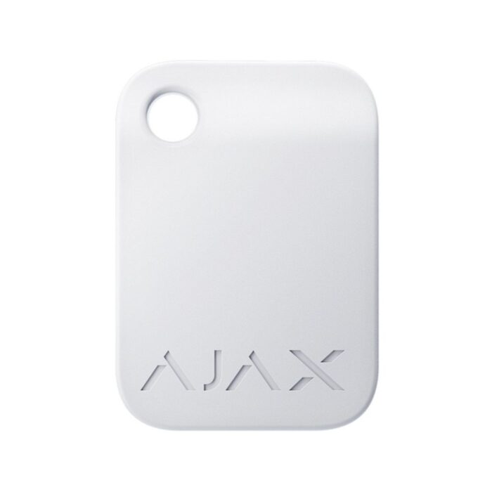 Захищений безконтактний брелок Ajax Tag white для клавіатури KeyPad Plus