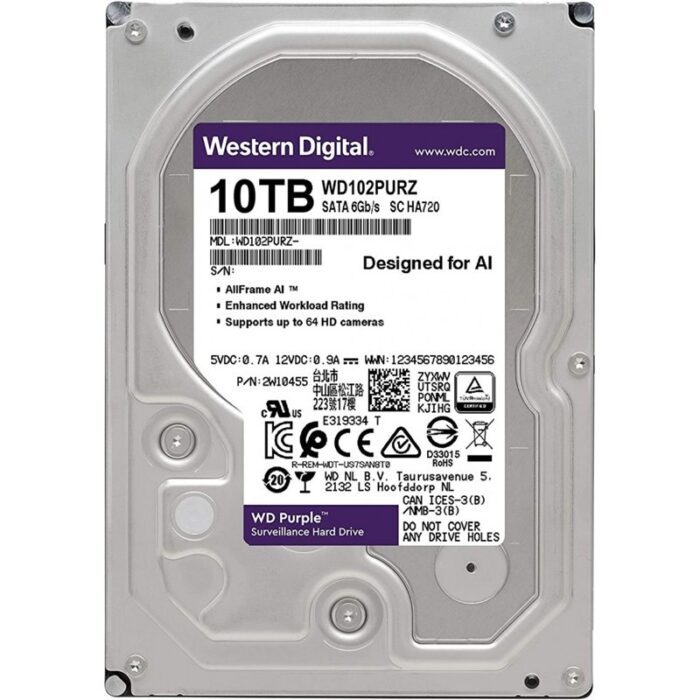 Жорсткий диск 10TB Western Digital WD102PURZ для відеоспостереження