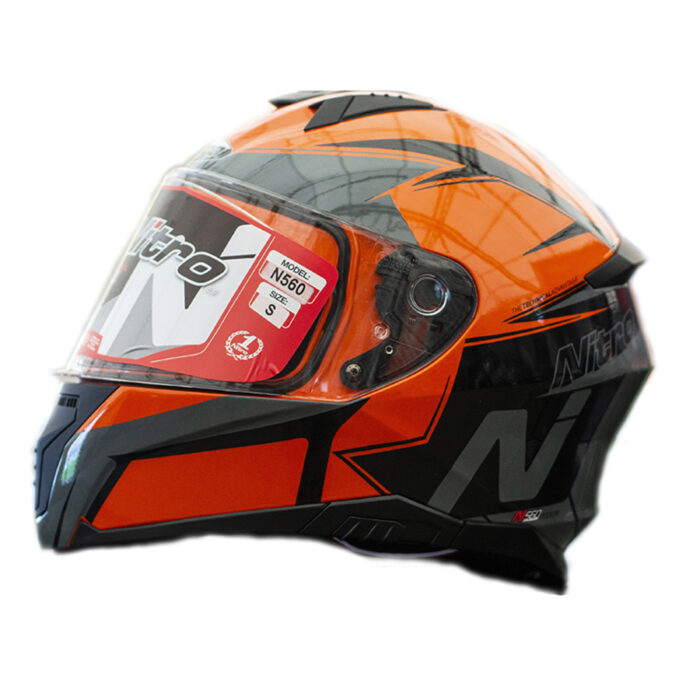 Мотошолом інтеграл Nitro N560 Podium ORANGE/GUN/BLACK (помаранчевий