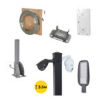 Комплект: Світильник світлодіодний Lightwell ZY-DY11-65K-100W + Стовп 103Р 3.5м + Кронштейн DS-1275ZJ + Бандажна стрічка SB 207 20х0