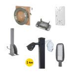 Комплект: Світильник світлодіодний Lightwell ZY-DY11-65K-100W  + Стовп 103Р 4м + Кронштейн DS-1275ZJ + Бандажна стрічка SB 207 20х0