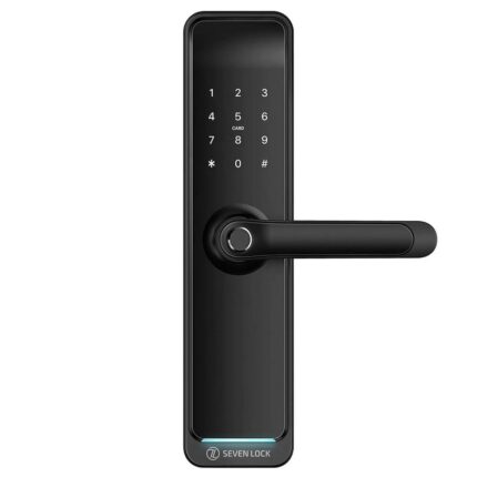 Розумний дверний біометричний замок SEVEN LOCK SL-7767BF black (врізна частина 6068 Auto)