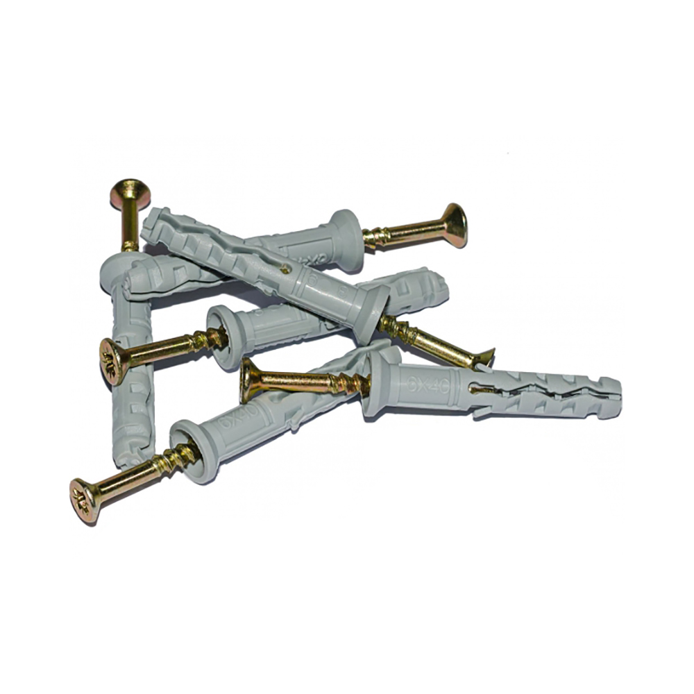 Монтажний комплект: Стяжка Relfix 5 x 200 мм з кріпленням (100 шт/уп) біла + Майданчик для стяжки під дюбель 16 x 22 мм чорний (100шт) + Дюбелі швидкого монтажу 6 x 40 мм потай (100 шт/уп) - Зображення 4