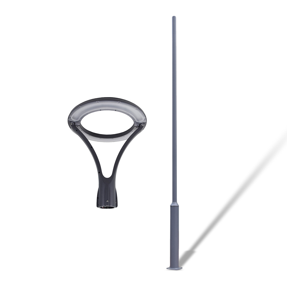 Комплект світильник світлодіодний парковий Lightwell LW-GL-50T + стовп парковий сірий 4м + кронштейн Dahua PFA152-E - Зображення 2