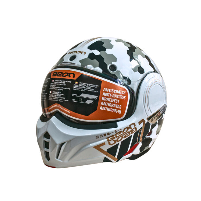Мотошолом модуляр Beon B-707 213 SHINY WHITE (глянець білий)