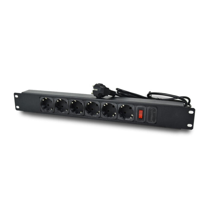 Комплект: Шафа серверна SteelNet 7U 600 x 400 сірий + Блок розеток 1U 19" на 6 розеток з вимикачем + Організатор кабелю перфорований із кришкою 19" + Полиця консольна CMS UA-SHC300G - Зображення 5