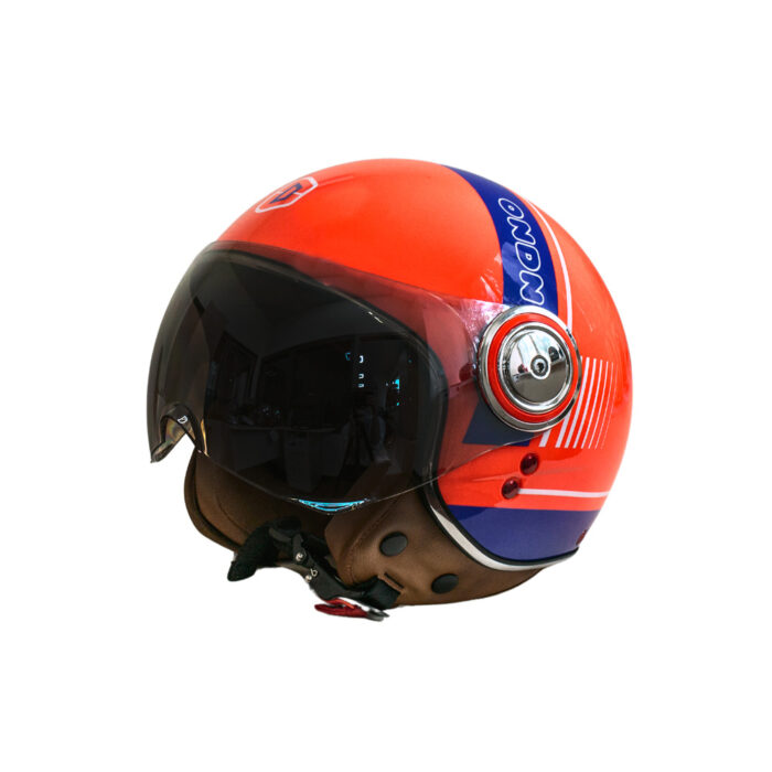Мотошолом відкритий Beon B-110B CIRCLE SHINY ORANGE/WHITE/BLUE (глянець помаранчевий/білий/синій)