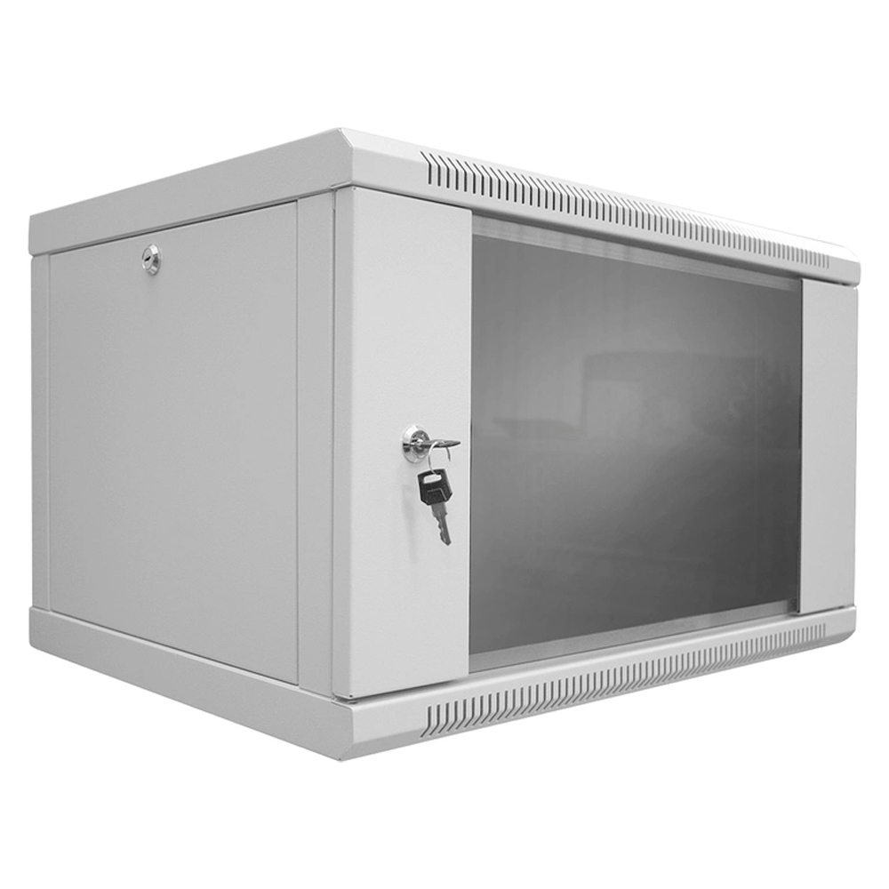 Комплект: Шафа серверна SteelNet 7U 600 x 400 сірий + Блок розеток 1U 19" на 6 розеток з вимикачем + Організатор кабелю перфорований із кришкою 19" + Полиця консольна CMS UA-SHC300G - Зображення 2