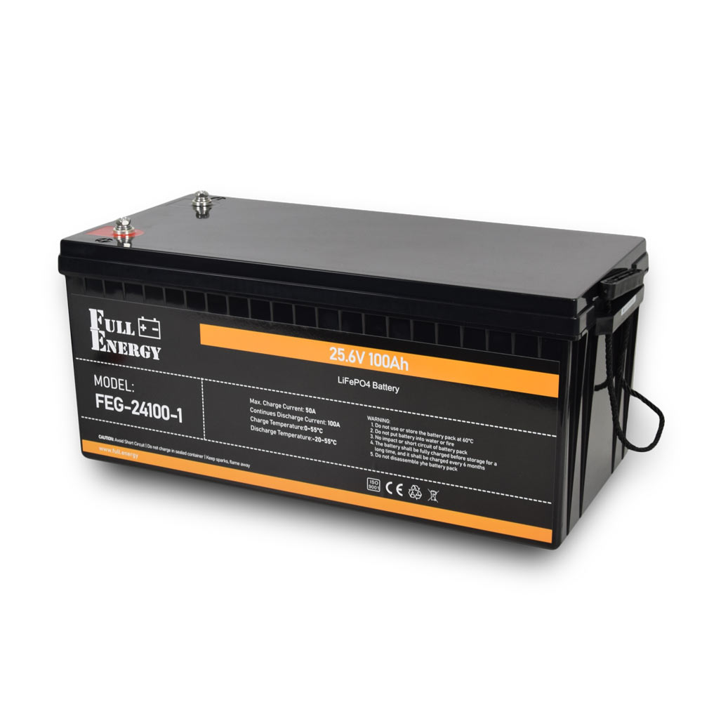 Акумулятор LiFePO4 літій залізо фосфатний 25.6В 100А·год з Bluetooth Full Energy FEG-24100-1 Акумулятор LiFePO4 літій залізо фосфатний 25.6В 100А·год з Bluetooth Full Energy FEG-24100-1