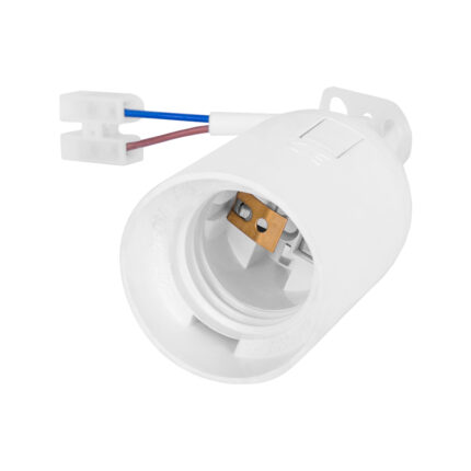 Патрон пластиковий підвісний e.lamp socket pendant.E27.pl.white