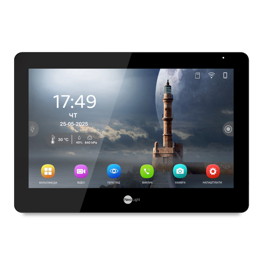 Комплект Neolight MEZZO Hybrid HD KIT B/Black: гібридний відеодомофон 10.1" з Wi-Fi та 2 Мп відеопанель - Зображення 2