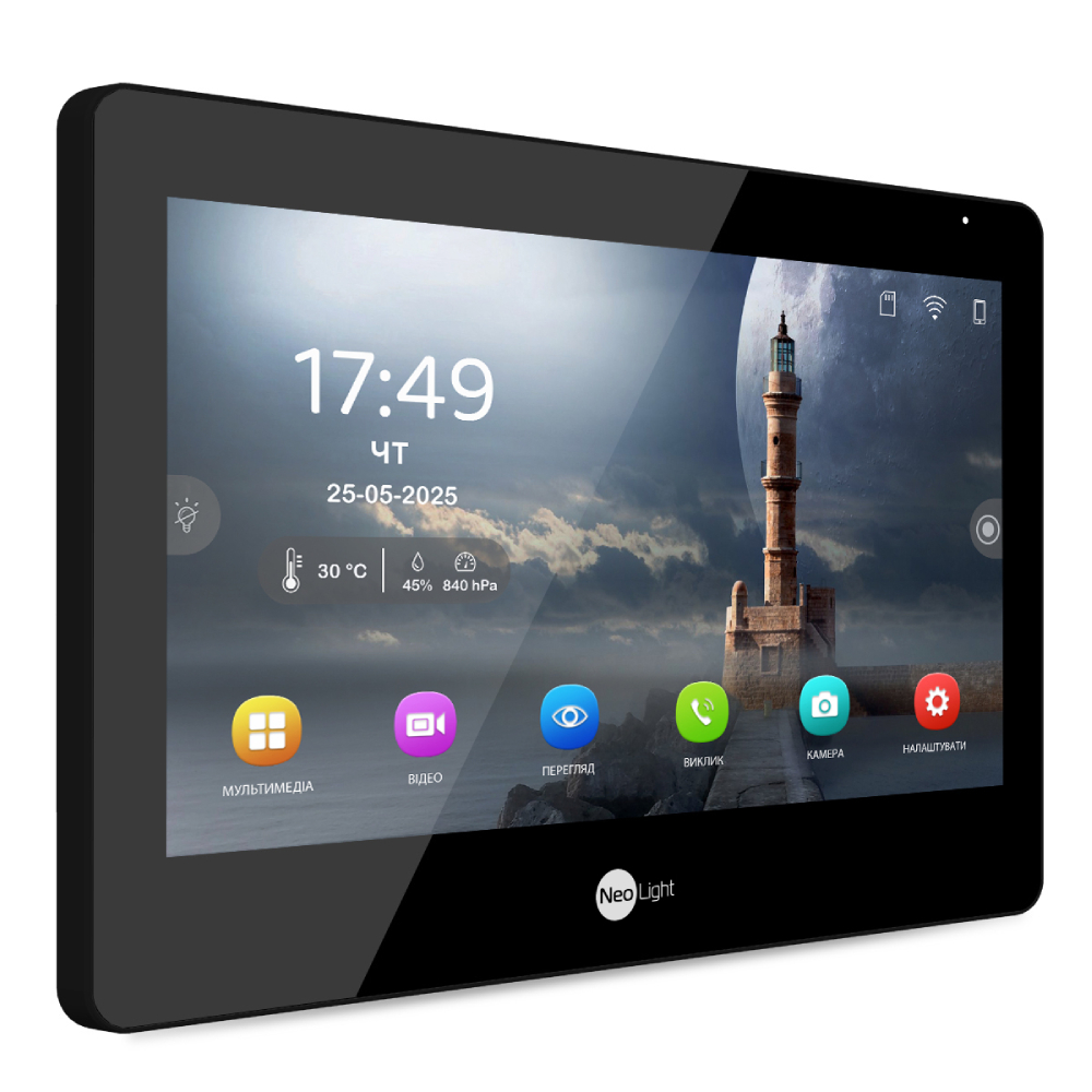 Комплект Neolight MEZZO Hybrid HD KIT B/Black: гібридний відеодомофон 10.1" з Wi-Fi та 2 Мп відеопанель - Зображення 3
