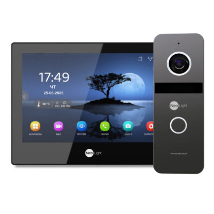 Комплект Neolight ALPHA Hybrid IP KIT B/Graphite: гібридний відеодомофон 8" з Wi-Fi