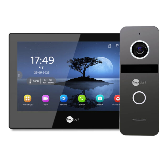 Комплект Neolight ALPHA Hybrid IP KIT B/Graphite: гібридний відеодомофон 8" з Wi-Fi