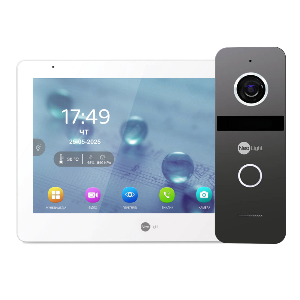 Комплект Neolight MEZZO Hybrid IP KIT Graphite: гібридний відеодомофон 10.1" з Wi-Fi