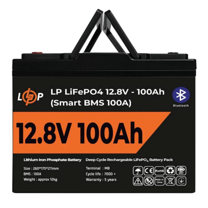 8V) - 100 Ah (1280Wh) (Smart BMS 100А) з BT пластик