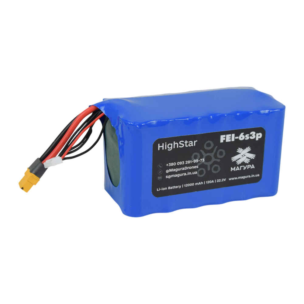 Акумулятор FEi-6S3P HighStar 12000 мА·год для FPV-дрона Акумулятор FEi-6S3P HighStar 12000 мА·год для FPV-дрона