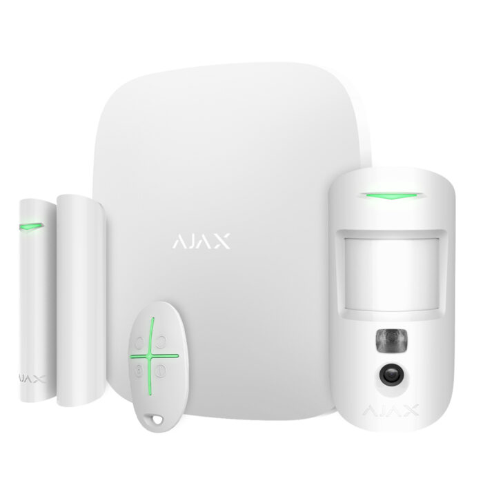Комплект бездротової сигналізації Ajax StarterKit Cam Plus HDR White — Wi-Fi