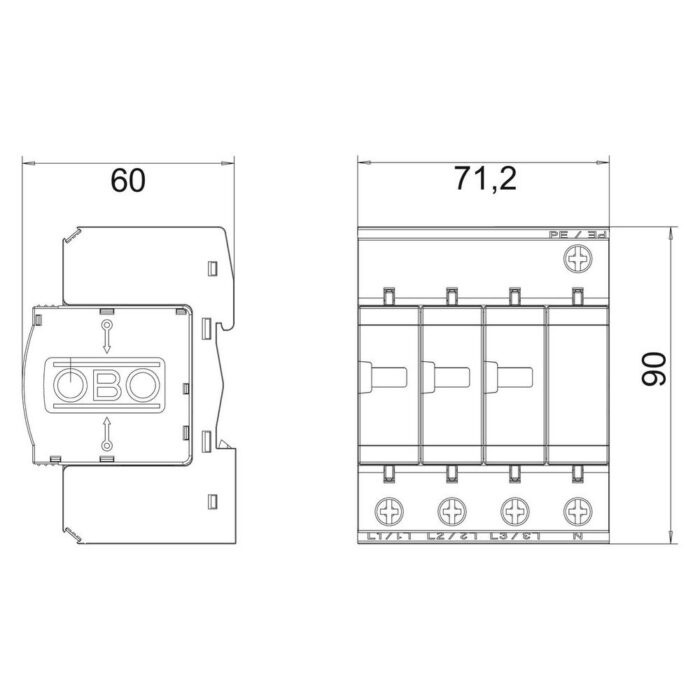 Обмежувач перенапруг OBO Bettermann Тип II V20-C 3+NPE-280 (5094656) - Зображення 2