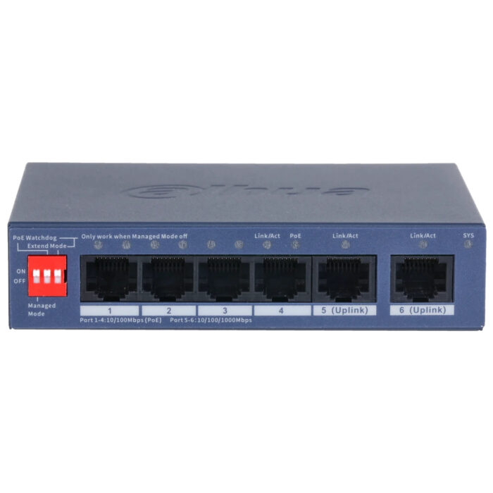 Керований PoE-комутатор Dahua DH-CS4006-4ET2GT-36 з 4 портами PoE