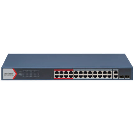 Керований 26-портовий PoE комутатор Hikvision DS-3E1326P-EI(B) з 24 портами PoE