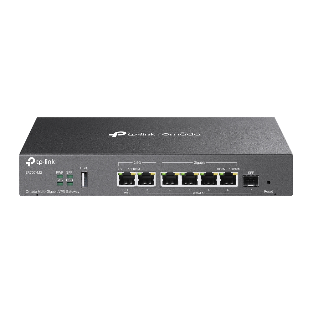 Мультисервісний маршрутизатор TP-LINK ER707-M2 1x2.5GE LAN 1x2.5GE WAN/LAN 4xGE LAN 1xSFP WAN/LAN 1xUSB 2.0 VPN Omada Мультисервісний маршрутизатор TP-LINK ER707-M2 1x2.5GE LAN 1x2.5GE WAN/LAN 4xGE LAN 1xSFP WAN/LAN 1xUSB 2.0 VPN Omada