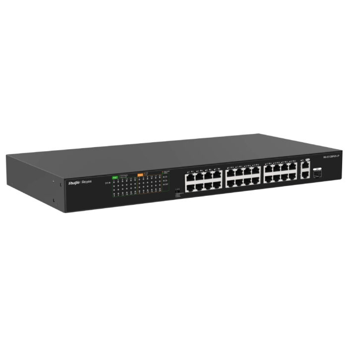 Некерований PoE-комутатор Ruijie Reyee RG-ES126FGS-LP 1 Combo гігабітний з 24 портами PoE - Зображення 2
