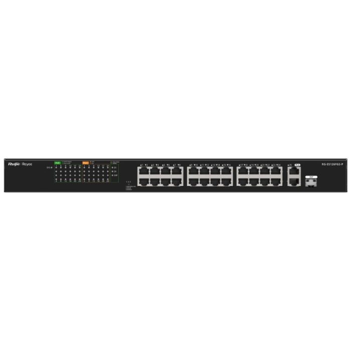 Некерований PoE-комутатор Ruijie Reyee RG-ES126FGS-P 1 Combo гігабітний з 24 портами PoE